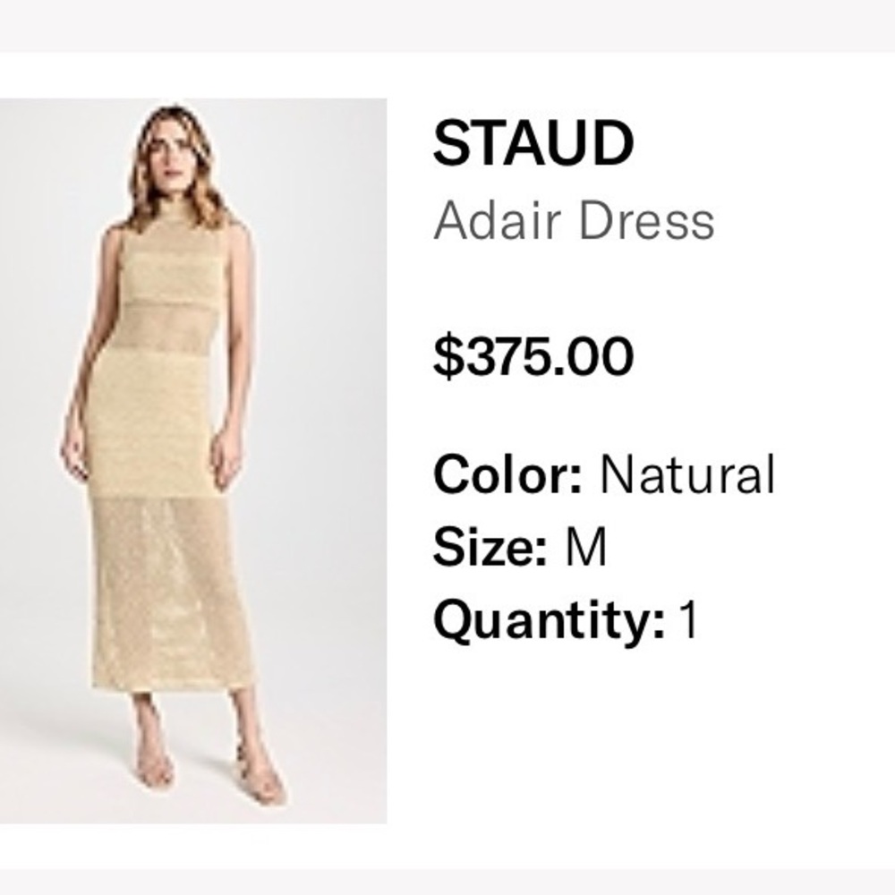 STAUD Adair Beige Dress (brand new)